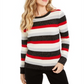 Charter Club Women's Striped Crewneck Sweater Black Size X-Small
