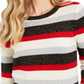 Charter Club Women's Striped Crewneck Sweater Black Size X-Small