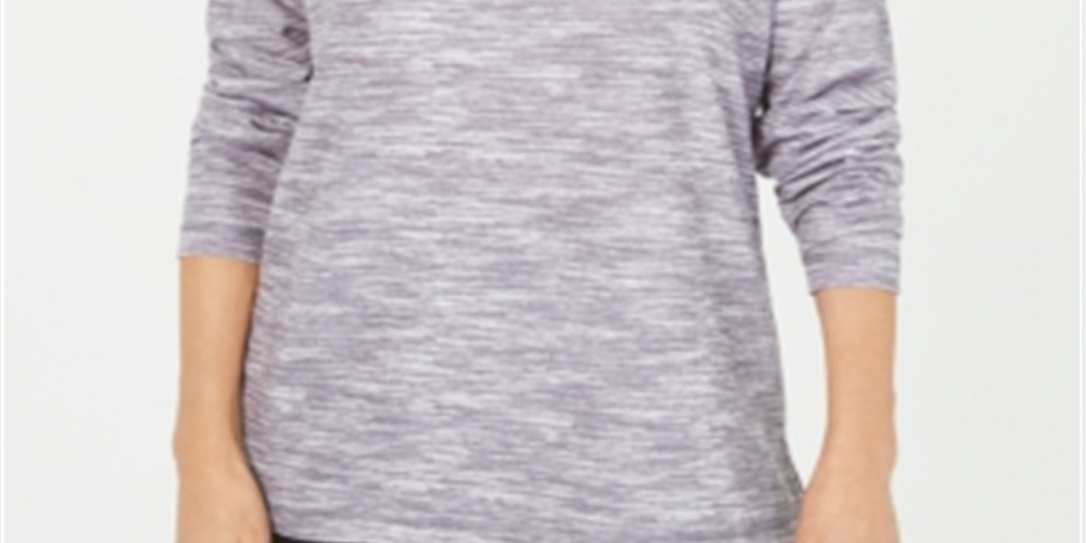 Karen Scott Women's Funnel Neck Space-Dyed Top Gray Size PS/M