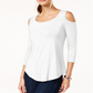 JM Collection Women's Cold Shoulder Top White Size Small