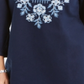 Charter Club Women's Metallic Embroidery Linen Blend Tunic Blue Size X-Small