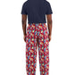 Club Room Men's Solid Top & Tropical Pants 2 Pc Pajama Set Red  Size Medium