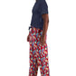 Club Room Men's Solid Top & Tropical Pants 2 Pc Pajama Set Red Size Small