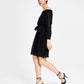 Bar III Women's Metallic Knee Length Cocktail and Party Dress Black Size X-Small