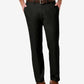 Haggar Men's Cool 18 Pro Stretch Straight Fit Flat Front Dress Pants Black Size 38X30