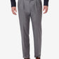 Haggar Men's Premium Comfort Stretch Classic Fit Solid Pleated Dress Pants Gray Size 34X30
