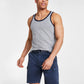 Sun + Stone Men's Dyan Sleeveless Contrast Trim Tank Gray Size Large