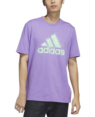 adidas Men's Short Sleeve Logo Graphic T Shirt Purple Size Small