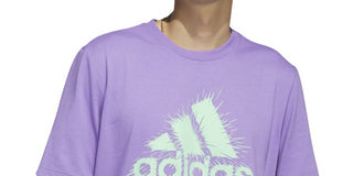 adidas Men's Short Sleeve Logo Graphic T Shirt Purple Size Small