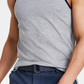 Sun + Stone Men's Dyan Sleeveless Contrast Trim Tank Gray  Size Small