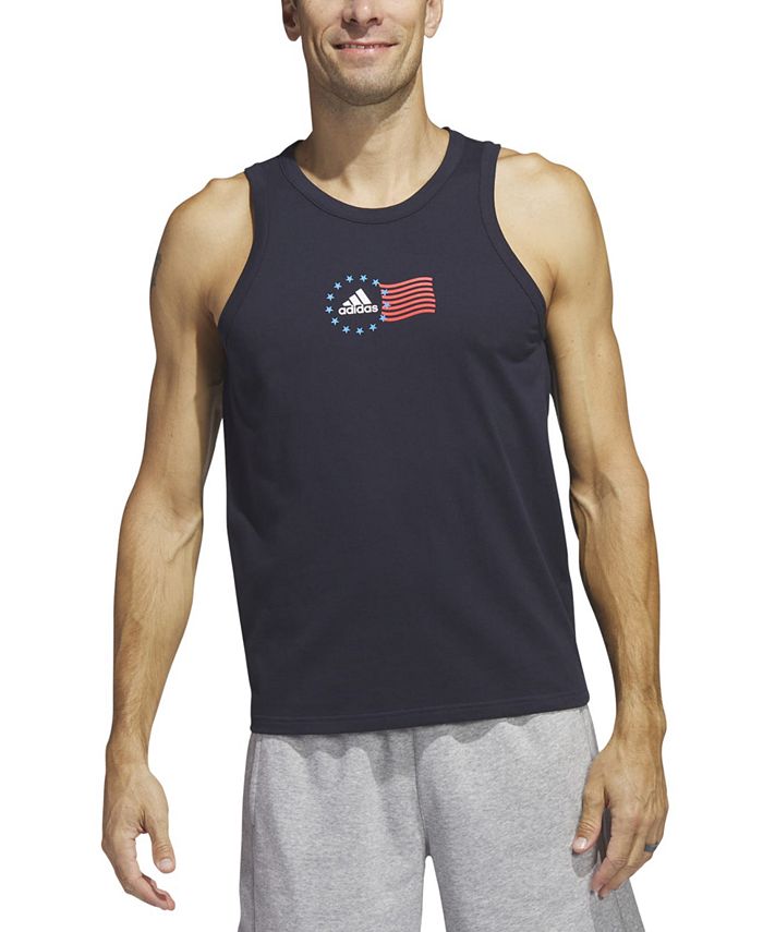 adidas Men's American Flag Tank Blue Size X-Large