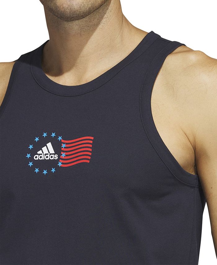 adidas Men's American Flag Tank Blue Size X-Large