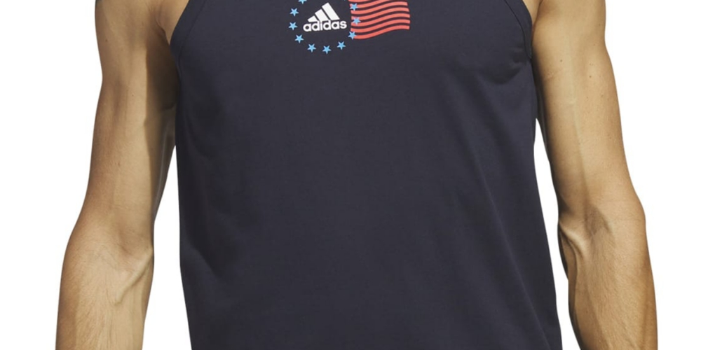 adidas Men's American Flag Tank Blue Size X-Large