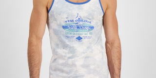 Sun + Stone Men's Surf Shop Regular Fit Graphic Tank Blue Size Large