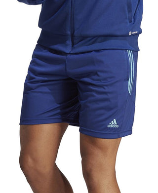 adidas Men's Tiro Lightweight Three Stripe 8 Track Shorts Blue Size Small