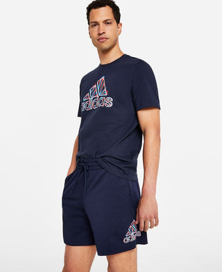adidas Men's 7 Essentials Americana Jersey Shorts Blue Size XX-Large