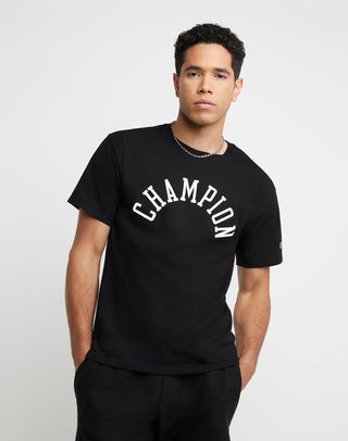 Champion Men's Standard Fit Logo Graphic T Shirt Black Size XX-Large