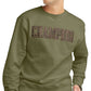 Champion Men's Powerblend Standard Fit Logo Print Fleece Sweatshirt Green Size Large
