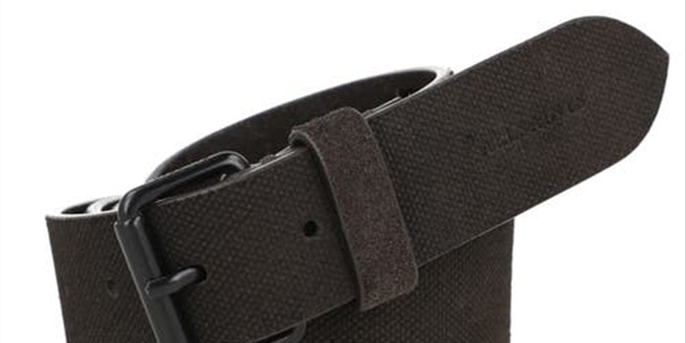 AllSaints Men's Wash Logo Belt Gray Size 36