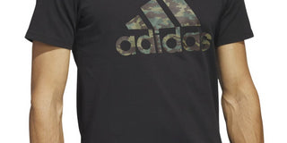 adidas Men's Camo Logo Cotton Short-Sleeve T-Shirt Black Size Small