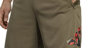 adidas Men's Train Essentials Seasonal Camo Filled Logo Training Shorts Green Size Small