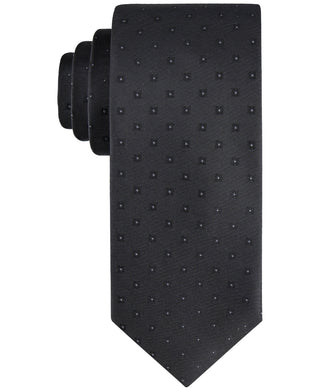 Calvin Klein Men's Tonal Square Solid Tie Black Size Regular