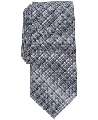 Alfani Men's Gino Plaid Slim Tie Gray Size Regular