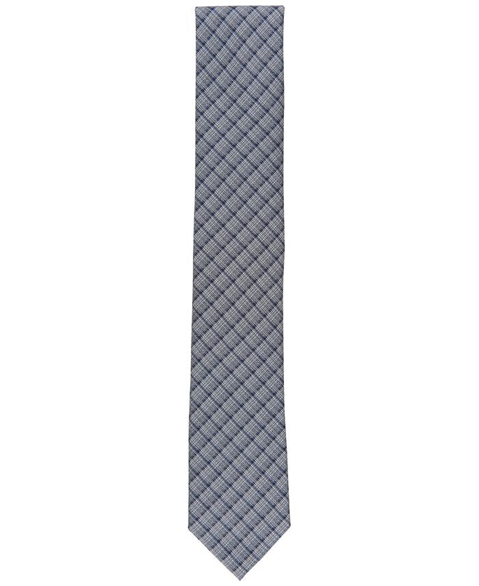 Alfani Men's Gino Plaid Slim Tie Gray Size Regular