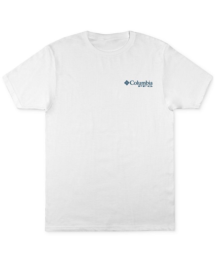 Columbia Men's Pfg Classic Fit Boat Logo Graphic T Shirt White Size Medium