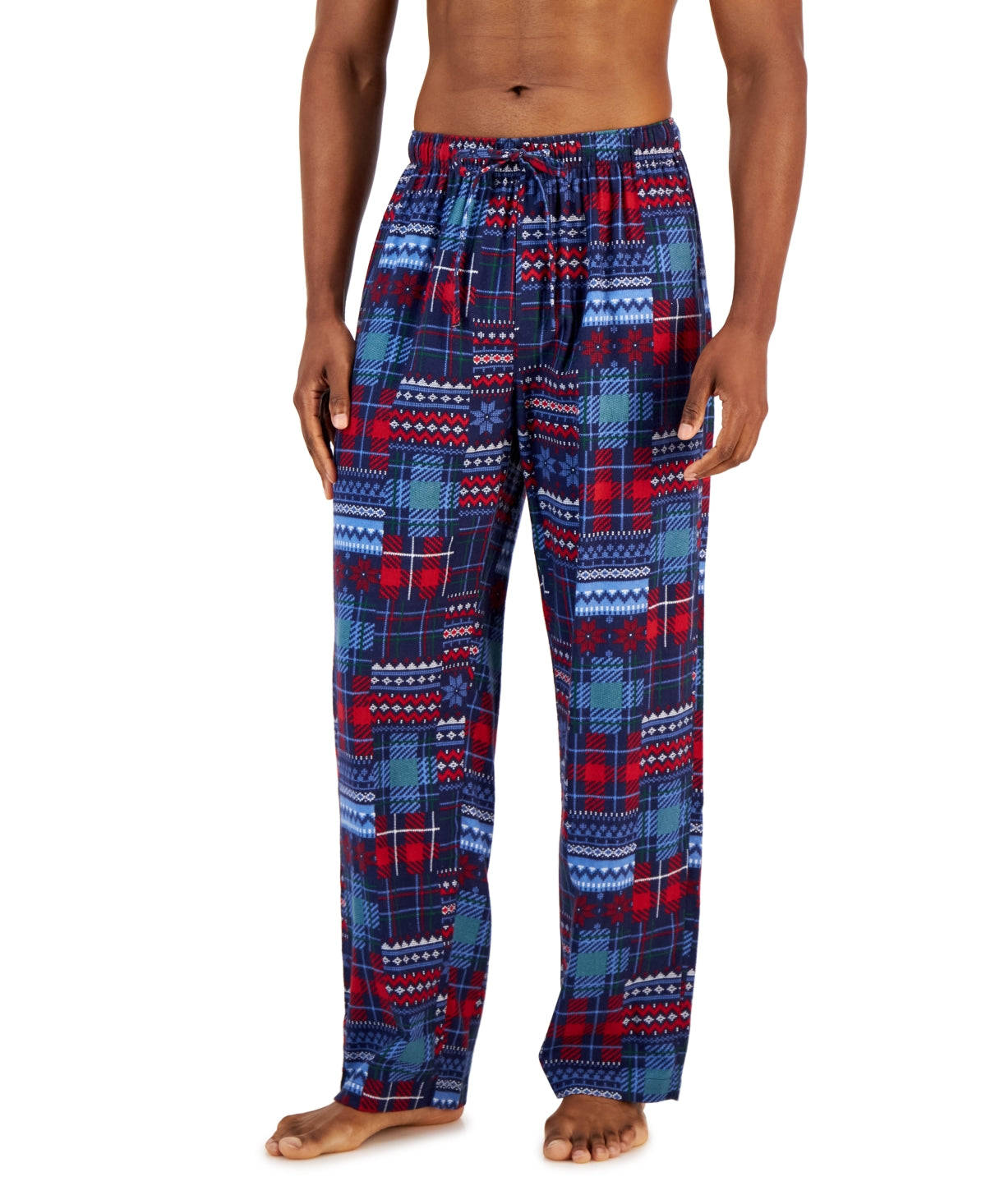Club Room Men's Plaid Flannel Pajama Pants Blue  Size X-Large