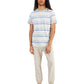 Sun + Stone Men's SoCal Regular Fit Stripe T Shirt White  Size Medium
