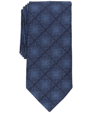 Perry Ellis Men's Wheatley Classic Geo Print Tie Blue Regular