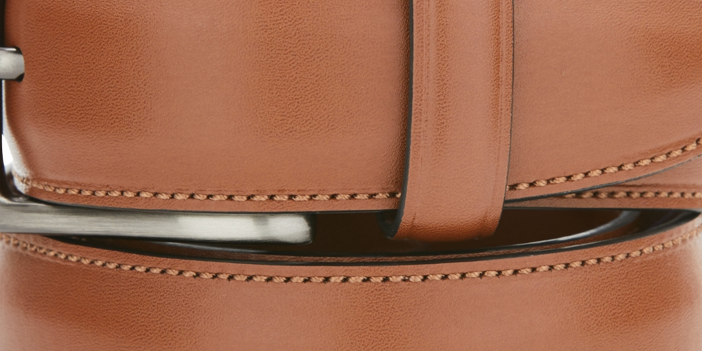 Perry Ellis Men's Leather Dress Belt Brown Size Small