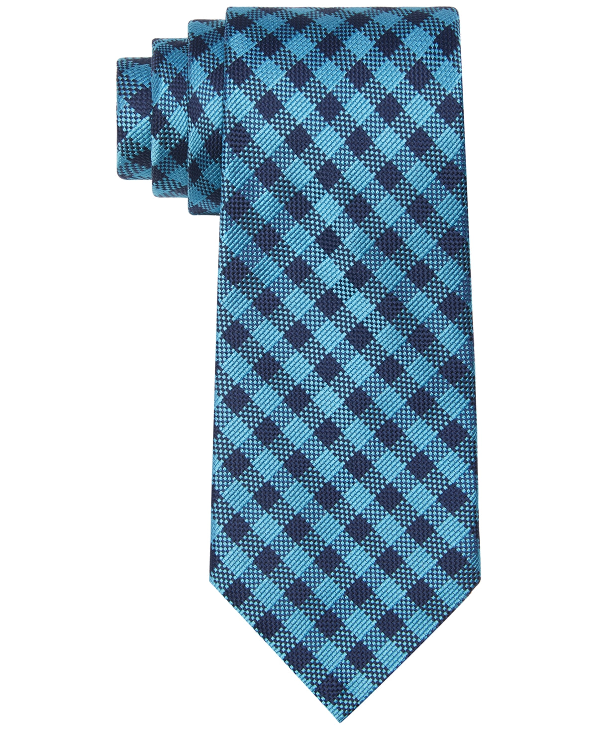 Tommy Hilfiger Men's Willard Gingham Tie Blue Size Regular