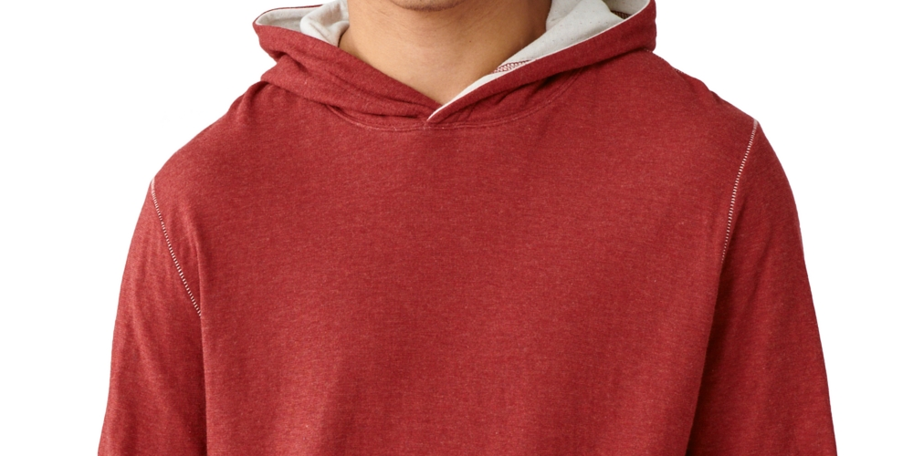 Lucky Brand Men's Duo Fold Long Sleeves Hooded Sweatshirt Red Size Small