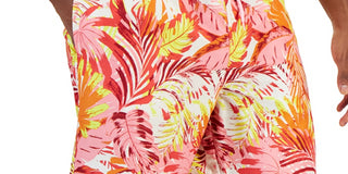 Club Room Men's Tropical Leaves Swim Trunks Pink  Size XX-Large