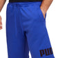 Puma Men's Big Fleece Logo Shorts Blue Size Large