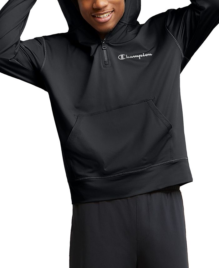 Champion Men's All Day Mvp Quarter Zip Hoodie Black Size Small