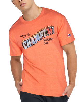 Champion Men's Classic Standard Fit Logo Graphic T Shirt Red Size Large