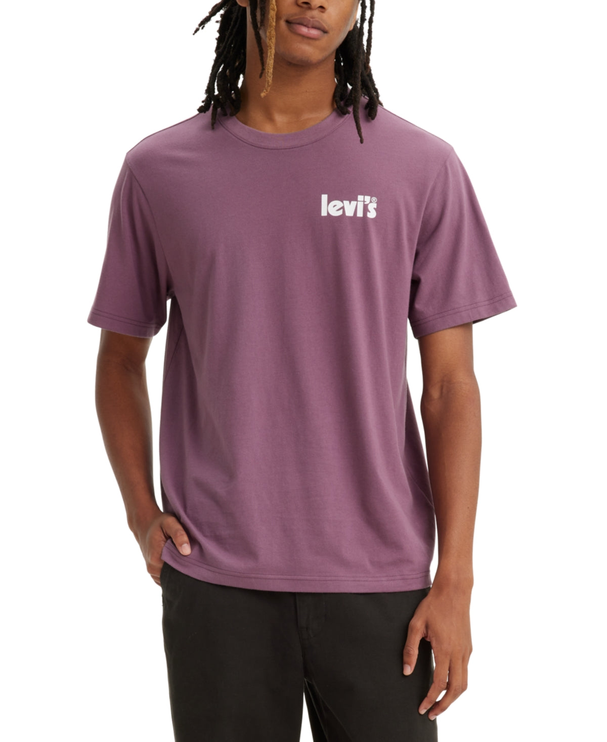 Levi's Men's Relaxe Fit Short Sleeve Logo T-Shirt Purple Size Small