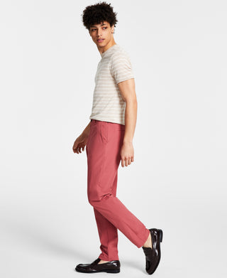 Calvin Klein Men's Slim Fit Tech Solid Performance Dress Pants Red Size 38X30