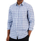 Alfani Men's Caro Classic Fit Long Sleeve Plaid Print Shirt Blue Size X-Large