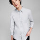 And Now This Men's Poplin Collared Button Down Shirt Gray Size Large
