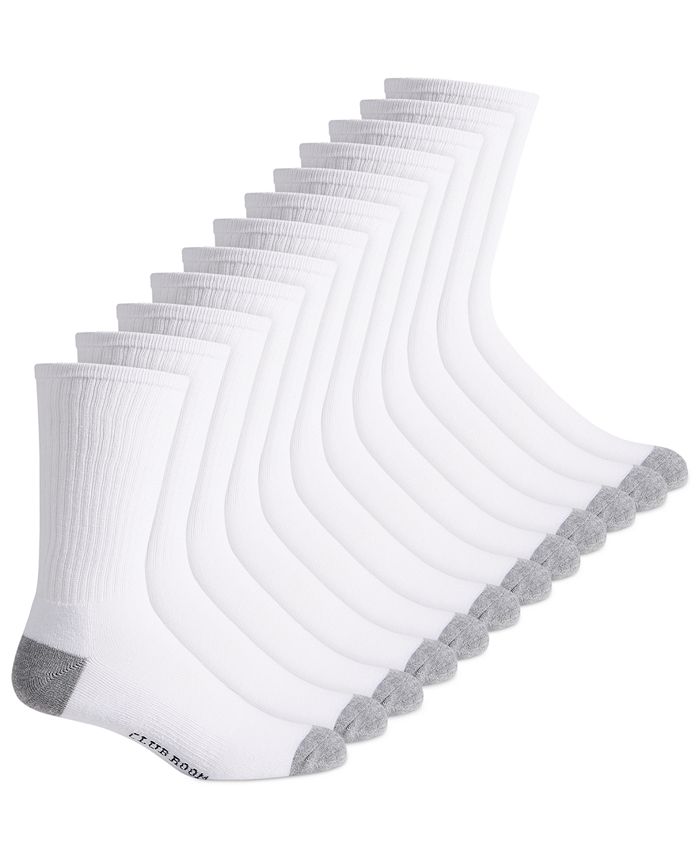 Club Room Men's 12 Pack Crew Socks White  Size 10-13
