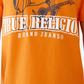 True Religion Men's Short Sleeves Buddha Stencil T-Shirt Orange Size Small