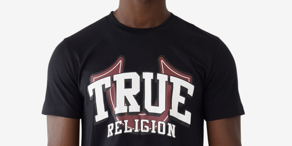 True Religion Men's Short Sleeve True Logo T-shirt Black Size Small