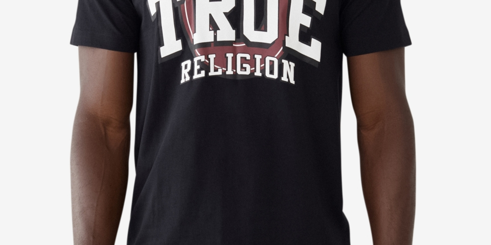 True Religion Men's Short Sleeve True Logo T-shirt Black Size Small