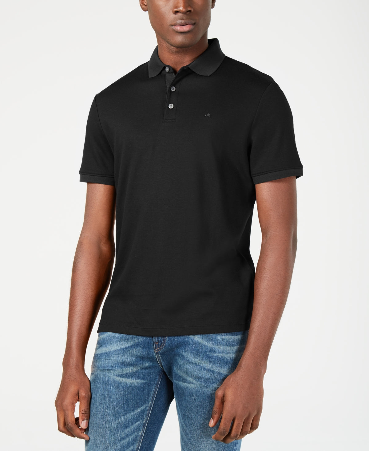 Calvin Klein Men's Liquid Touch Polo Shirt Black Size Large