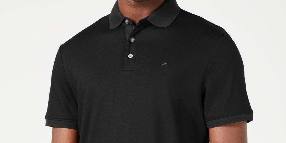 Calvin Klein Men's Liquid Touch Polo Shirt Black Size Large