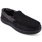 Haggar Men's Microsuede Fleece Lined Venetian Slippers Black Size Large